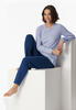 Schiesser Damen Schlafanzug lang Baumwolle-Nightwear Pyjamaset, Navy_180062, 48