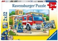 Ravensburger Puzzle Polizei und Feuerwehr - 2x12 Teile Puzzle ab 3 Jahre