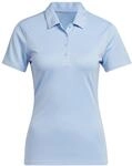 adidas Damen Women's Solid Performance Short Sleeve Polo Shirt, Clear Sky, M