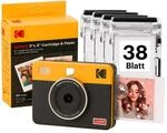 KODAK Mini Shot 3 Retro 7,6x7,6cm 2-in-1 Sofortbildkamera, 38 Blatt, Gelb 