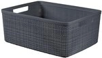 CURVER Juliet Jutekorb, 100% recycelter Kunststoff, rechteckig, 12 l, Dunkelgrau, M