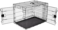 Amazon Basics Zusammenklappbarer Hundek&auml;fig aus Metalldraht mit Bodenschale,