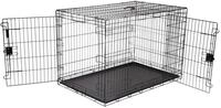 Amazon Basics Zusammenklappbarer Hundek&auml;fig aus Metalldraht mit Bodenschale,
