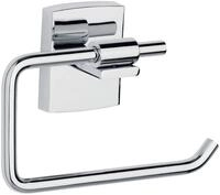 tesa KLAAM Toilettenpapierhalter, verchromt - WC-Rollenhalter zur Wandbefestigung
