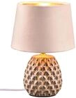 Reality Leuchten Tischleuchte Ariana R51531044, Sockel Keramik Beige, Schirm Samt