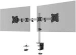 Durable Monitor Halterung Select f&uuml;r 2 Monitore, VESA, silber, 509523