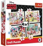 Trefl, Puzzle, Minnie mit Freunden, von 12 bis 24 Teilen, 4 Sets, f&uuml;r Kinder ab 3