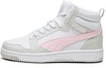 Puma Unisex Kinder Rebound V6 Mid Jr Sneaker, Puma White Frosty Pink Sedate Gray,