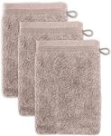 m&ouml;ve Superwuschel Waschhandschuh 15 x 20 cm aus 100% Baumwolle, cashmere 3er Set