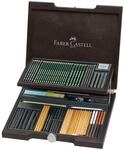 FABER-CASTELL - Pitt Monochrome Holzkoffer, 86-teilig