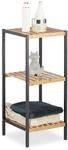 Relaxdays, natur Regal Bambus, universales Standregal, 3 Ablagen, Metall-Rahmen,