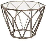 HAKU Beistelltisch Bronze Metall Couchtisch Sicherheitsglas 8 mm - Ma&szlig;e: B 55...