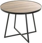 HAKU Beistelltisch rund Eiche schwarz MDF Metall runder Couchtisch - Ma&szlig;e: H...