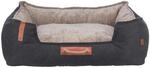 TRIXIE Hundebett F&ouml;hr eckig 80 x 60 cm, mit Tragegriff &ndash; schwarz/sand