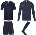 Uhlsport Unisex Prediction Torwart Trikotset, Marine/Fluo Gelb, 128 EU