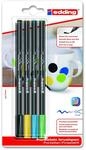 edding 4200 Porzellanpinselstift - schwarz, gelb, blau, gr&uuml;n - 4 Stifte -