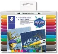 STAEDTLER 3190 TB12 Doppelfasermaler Textil (schmale und breite Spitze, zum