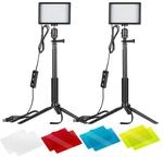NEEWER LED Videolicht Set mit verstellbarem Stativ St&auml;nder Farbfiltern dimmbares
