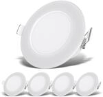 B.K.Licht - 5er Set LED Bad Einbaustrahler 230V flach, IP65, neutralwei&szlig;e