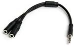 StarTech.com 3,5 mm Audio Klinke Y-Kabel Headset Splitter, Aux Kabel f&uuml;r Audio...