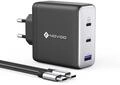 NOVOO 100 W Ladeger&auml;t USB C Schnellladeger&auml;t 120 W kompakt 3 Anschl&uuml;sse f&uuml;r