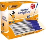 BIC Kugelschreiber Cristal Original, in Blau, Strichst&auml;rke 0,4 mm, 100er Pack,...