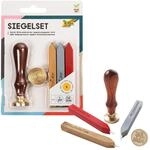folia 31019 - Siegel Set mit zwei Siegelmotiven, einem Holzgriff und...
