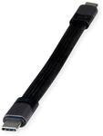 ROLINE USB4 Gen3x2 Kabel, Emark, Flach, C-C, ST/ST, 40Gbit/s, 100W, schwarz, 15...