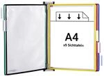 Djois, 414159 &ndash; Metall Wandsystem A4, PVC, 5 Sichttafeln, Sortiert