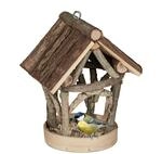 Relaxdays Vogelfutterhaus Holz, zum Aufh&auml;ngen, Garten, Vogelfutterspender