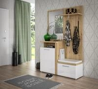 FORTE TULUZA Garderobenset 130, wei&szlig;es Garderobenset mit 2 T&uuml;ren, Garderobe,