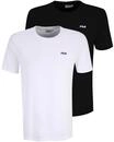 FILA Herren Brod Tee/Double Pack T-Shirt, Black-Bright White, S EU