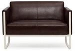 hjh OFFICE Lounge-Sofa 2-Sitzer Aruba Kunstleder Polstersofa Couch modern mit