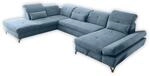 Stella Trading MELFI Wohnlandschaft in U-Form, Stoffbezug Denim - Ausziehbares...