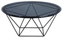 M2 Kollektion Nairo 1 Couchtisch/Beistelltisch, Glas, grau, Durchmesser 70cm, H&ouml;he