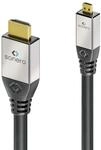sonero Micro HDMI auf HDMI Kabel Highspeed Ethernet 4K UHD 60Hz 18Gbps 3m | F&uuml;r