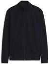 BOSS Herren Zestart Jacke aus Baumwoll-Terry mit Rei&szlig;verschluss und Logo-Aufn&auml;her