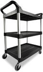 Rubbermaid Commercial Products FG342488BLA Mehrzweckwagenv mit 3 B&ouml;den, Schwarz