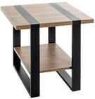 HAKU Beistelltisch Eiche schwarz Metall Industrial Loft Style - moderner...