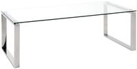HAKU Couchtisch Edelstahl, Edelstahl, Sicherheitsglas 8 mm - Ma&szlig;e: B 120 x H...