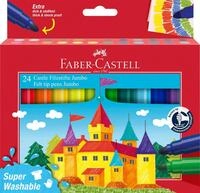 Faber-Castell - Jumbo Filzstifte Set, 24 Fasermaler Super Washable | Leuchtende