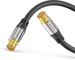 Sonero TV Antennenkabel 3m, Koaxialkabel TV, doppelt geschirmt, IEC, wei&szlig;