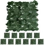 Relaxdays Sichtschutz Efeu, 12er Set, je Heckenmatte 50x50 cm, k&uuml;nstliche Hecke