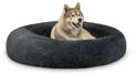 lionto Donutbett f&uuml;r Hunde & Katzen, Rundes Hundebett, &Oslash; 120 cm, Dunkelgrau
