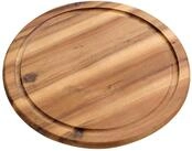 Kesper Vesperteller/Fleischteller mit Saftrille, Akazie &Oslash; 25 cm, natur