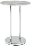 HAKU Beistelltisch rund betonoptik Chrom MDF Metall runder Couchtisch - Ma&szlig;e:...