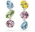 Swarovski Gema Drop-Ohrh&auml;nger, Bunte, Rhodinierte Ohrringe mit Asymmetrischem...