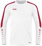 JAKO Herren Sweatshirt Power, Wei&szlig;/Rot, L