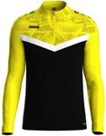 JAKO Ziptop Herren und Damen Iconic Gr. M Schwarz/Soft Yellow - Atmungsaktives Unisex