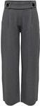 JdY Damen Jdygeggo New Long Pant JRS Noos Hose, Medium Grey Melange/Detail:Black